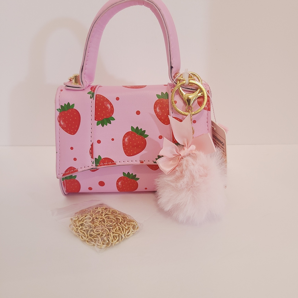 Willow & Ruby Strawberry Mini Bag w/ Pom Charm - Picture 2 of 12